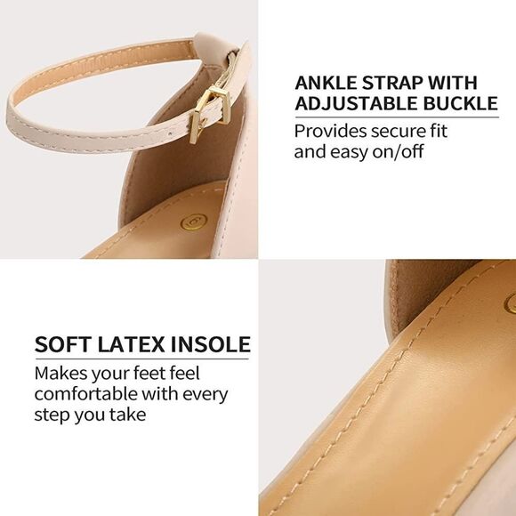 (25-1523) 🔥3/$20🔥  Mysoft Women's Open Toe Ankle Strap Low Wedge Sandals… - Picture 10 of 11